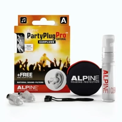 Image of Alpine PartyPlug Ear Plugs for Concerts Noise Cancelling Party and Clubbing 23dB Premium Hearing Protection Against Loud Sound &amp; Music 1 Pair Reusable Earplugs (Pro Natural)