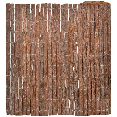 Image of vidaXL Garden Fence 100x600 cm Bark
