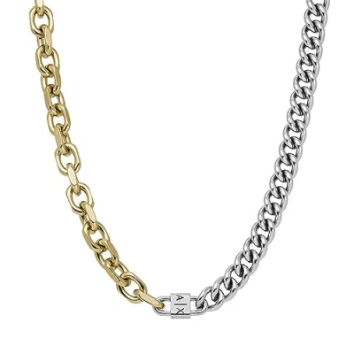 Image of Armani Exchange Unisex Necklace, Stainless Steel Chain Necklace