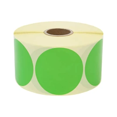Image of Prolac Marking Dots Pack of 1000 Colourful Adhesive on Roll, 50 x mm, Green, Glue Dots, Self Adhesive, Round Stickers, Perfect for Office Labeling, Stickers