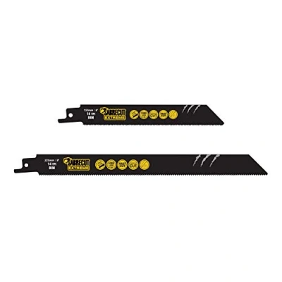 Image of 2 x SabreCut SCRSK2BF 150mm 225mm 14 TPI S922BF S1122BF Fast Wood and Metal Cutting Reciprocating Sabre Saw Blades Compatible with Bosch Dewalt Makita many others