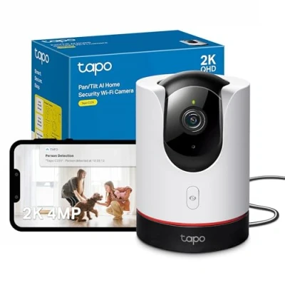 Image of Tapo 2K 4MP QHD Indoor Camera , Pan/Tilt Live View WiFi Security Camera, 360 Panaromic Coverage,AI Detection CCTV Camera,2 way Audio, Night Vision, Cloud&amp;SD Card Storage, Works with Alexa (Tapo C225)