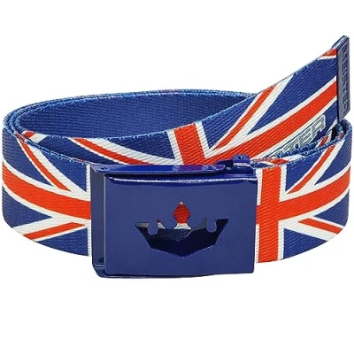 Image of Meister Web Player Golf Belt Adjustable &amp; Reversible, Union Jack, Fits up to 42&quot; Waist