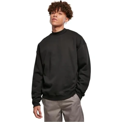 Image of Urban Classics MOCK Sweatshirt, Men&#039;s, Size: Medium, Black
