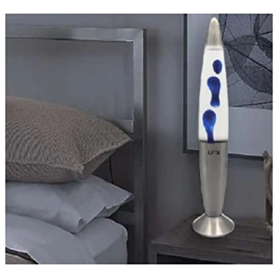 Image of Divas World Linx Lava Lamp Night Light Different Colour Decorative Lighting Peaceful Motion 16in Tall Christmas Stocking Filler Gift (Glitter Blue Lamp)
