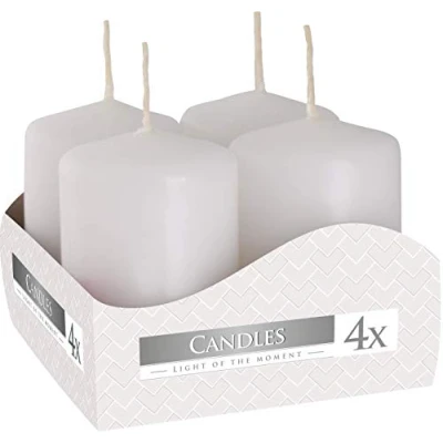 Image of Bispol Votive Candles, set of 4, 13 colours to choose from, 7 hours burning time. (White)
