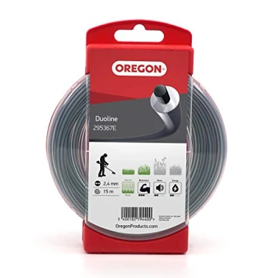 Image of Oregon Duoline 295367E Trimmer Line for Over Grown Grass and Weeds, Black, 2.4 mm x 15 M