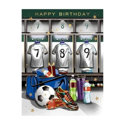 Image of Words N Wishes Male Birthday Card General for Men Football Locker with an Embossed Foil Finish Eco Friendly and Recyclable