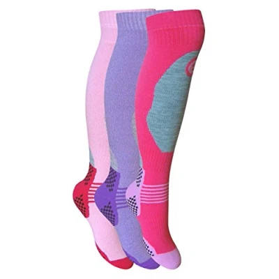 Image of i Smalls Kids/Girls Winter Thermal High Performance Ski Socks With Extra Cushioning available in 3 Sizes pack 12