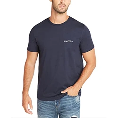 Image of Nautica Men&#039;s Short Sleeve Crew Neck T Shirt, Navy Solid, XL
