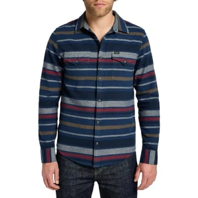 Image of Lee Men&#039;s Clean Western Shirt, Indigo (Mood Indigo), M