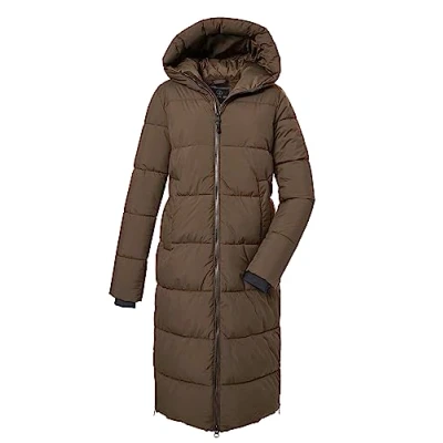 Image of G.I.G.A. DX Women&#039;s quilted coat with hood/functional is water repellent GW 50 WMN QLTD CT, dark brown, 36, 39840 000