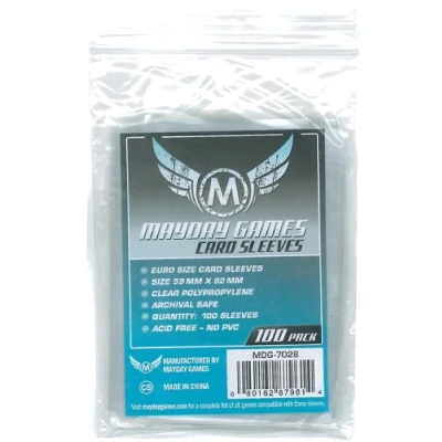 Image of Mayday Games 59 x 92 mm SLEEVES Euro Card Game (Pack of 100)