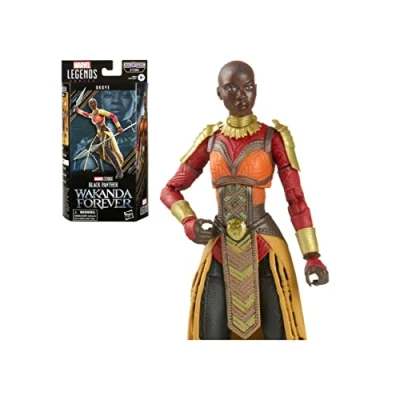 Image of Marvel F3677 Legends Series Black Panther Wakanda Forever Okoye 6 Inch Action Toy, 2 Accessories, 1 Build A Figure Part, Multi,
