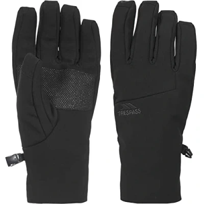 Image of Trespass Royce, Black, XL, Touchscreen Compatible Softshell Gloves Adult Unisex, X Large, Black