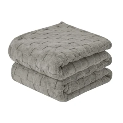 Image of Good Nite Throw Blanket Sofa Fleece Cosy Warm Large Bed for Couch and Car Double Gray 150x200 cm