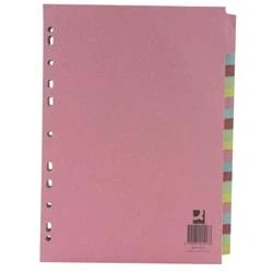 Image of Q Connect 20 Part Subject Divider Multi Punched A4 Pk KF01517Q