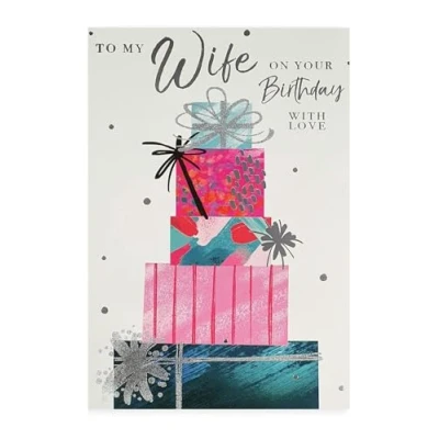 Image of To My Wife On Your Birthday Card With Love Size 6&quot; X 9&quot;