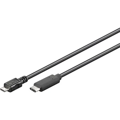 Image of Goobay 67895 USB 2.0 Cable, C Male to Micro B 2.0, Black, 0.2m Length