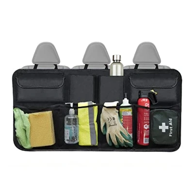 Image of UKB4C Car Boot Tidy Heavy Duty Back Seat Organiser with Multiple Storage Pockets. and Storage, Securing Straps, for Cars, Estates, 4x4s, SUVs, Vans