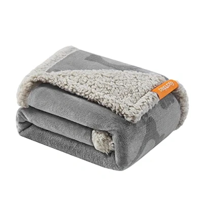 Image of Feandrea Waterproof Dog Blanket, Sherpa Fleece Pet Blanket for Miniature and Small Dogs, Cats, 101 x 73 cm, M, Machine Washable, Reversible Couch Cover Protector, Grey PPB040G01