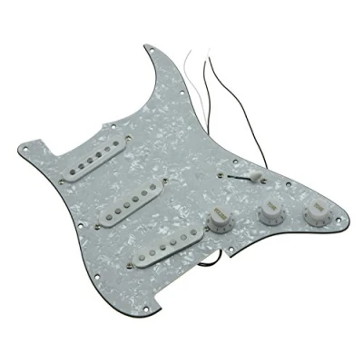 Image of KAISH Loaded Strat Pickguard Pre wired ST SSS with Alnico Pickups White Pearl