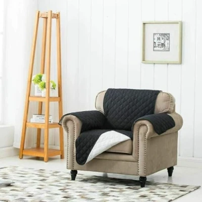 Image of Marco Paul seat Cover Armchair Sofa Slipcovers Luxury Covers Furniture Pads Non Slip Settee 1 Seater Pet (Black)