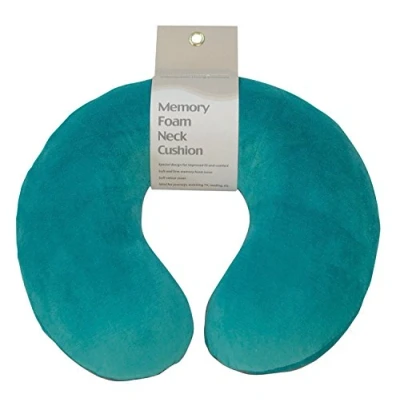 Image of Motionperformance Essentials Super Velour Luxury Memory Foam Comfort Neck Support Cushion (Travelling, Car, Plane, TV, Reading) (Teal Green.)