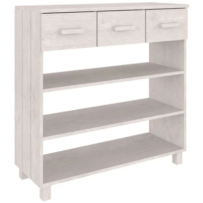Image of vidaXL Console Table HAMAR White 90x35x90 cm Solid Wood Pine