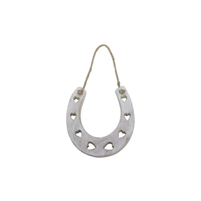 Image of Gisela Graham Wood Decoration, White, One Size