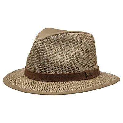 Image of Stetson Medfield Seagrass Summer hat Men&#039;s Sun Crown Out of Cloth Suede Leather Band Straw Spring/Summer Nature XXL (62 63 cm)