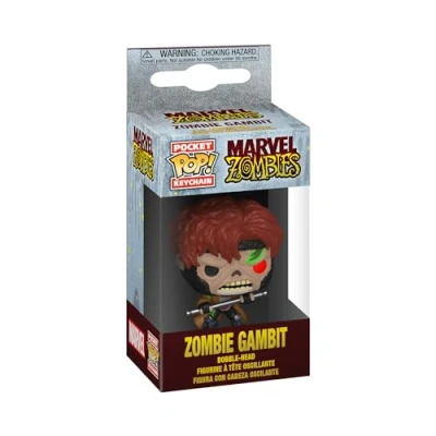 Image of Funko POP! Keychain: Marvel Zombies Gambit Novelty Keyring Collectable Mini Figure Stocking Filler Gift Idea Official Merchandise Comic Books Fans Backpack Decor
