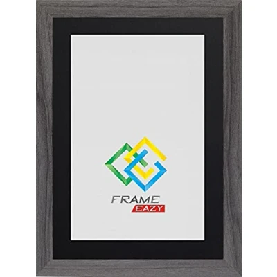 Image of Frame EAZY Modern Grey Photo Picture Poster Certificate Frames with Black Mount 12x10 For 10x8 Inch