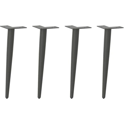 Image of vidaXL Coffee Table Legs Conical Shape 4 pcs Anthracite 30 31 cm Steel
