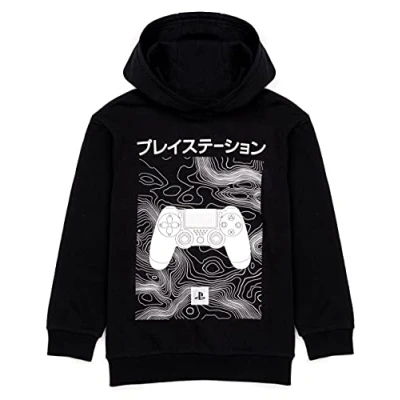 Image of PlayStation Kids Hoodie Boys Girls Games Japanese Logo Black Jumper Jacket Gamer Merchandise 7 8 Years
