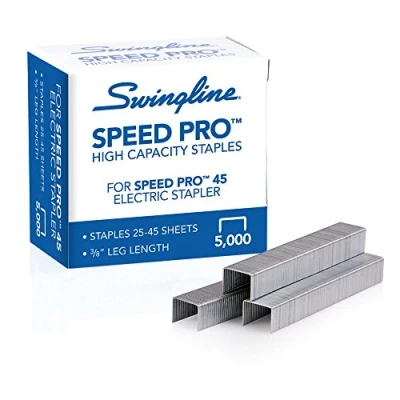 Image of Swingline Staples, Heavy Duty, 3/8&quot; Length, 25 45 Sheet Capacity, 210/Strip, 5000/Box, 1 Pack, Speed Pro (35465)