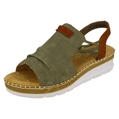Image of Rieker Women&#039;s V1261 Sandal, Green, 6 UK