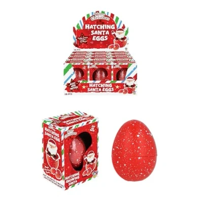 Image of HENBRANDT Single Christmas Hatch and Grow Santa Claus Snowman Toy Hatching Egg Kids Stocking Filler Xmas Growing Eve Box Party Favours Loot Bag Fillers Lucky Dip for Boys Girls