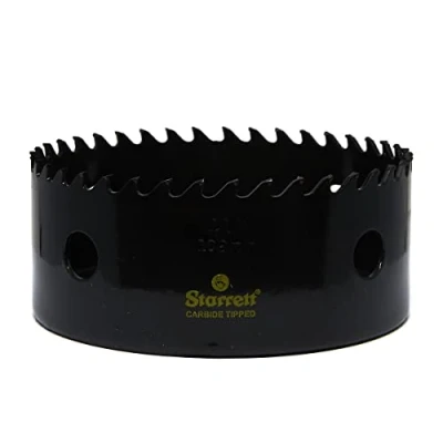 Image of Starrett Tungsten Carbide Tipped Hole Saw CT414 Deep Cut Holesaw Cutter For Wood Suspended Flooring Reinforced Concrete &amp; Fibreglass 108MM