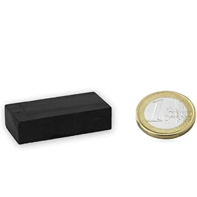 Image of 10 x Ferrite Block Ceramic Rectangular Magnet 40 mm 20 Y35 holds 2 kg pieces Hard Magnets