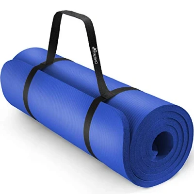 Image of TRESKO Yoga Mat, Eco Friendly NBR, Non Slip Fitness Exercise Mat with Carry Strap for Yoga, Pilates and Gymnastics