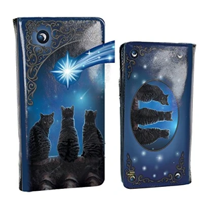 Image of Nemesis Now B3940K8 Wish Upon a Star Lisa Parker Embossed Purse 18.5cm Blue, PU