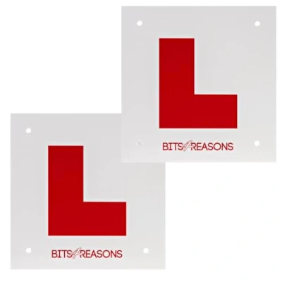 Image of BITS4REASONS NEW MODEL PROFESSIONAL GRADE PAIR OF UNIVERSAL RIGID SOLID L PLATES 1.5MM POLYCARBONATE WE USE ON OUR OWN DRIVING SCHOOL FIT MOTORBIKES AND CARS…