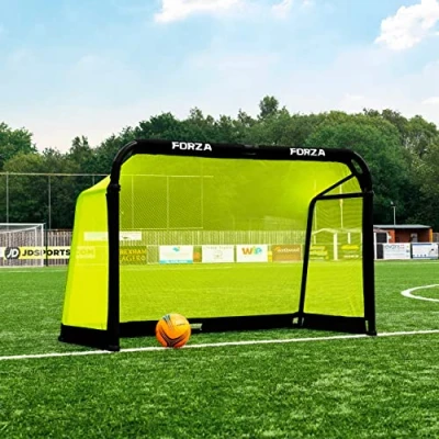 Image of FORZA Aluminium POD Football Goal Fold Away &amp; Freestanding Target Goals Carry Bag Included [9 Colours 3 Size Options] (Yellow, 4ft x 2.5ft)