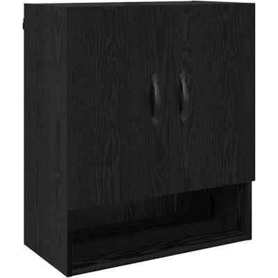 Image of vidaXL Wall Cabinet Black oak 60 x 31 70 cm Engineered wood
