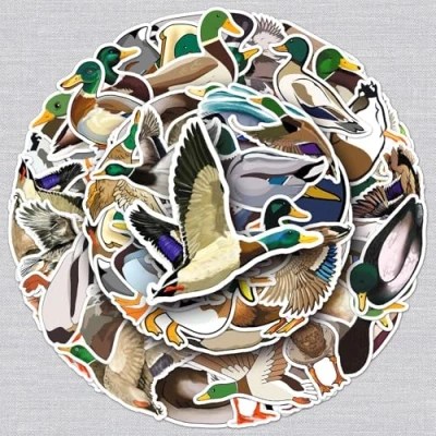 Image of 50 Pcs Duck Stickers for Kids Teens Adults Boys Girls Gift,Mallard Pack Laptop,Skateboard,Luggage,Car,Bike, Cup,Computer,Water Bottle Decor,Vinyl Waterproof Sticker Decals