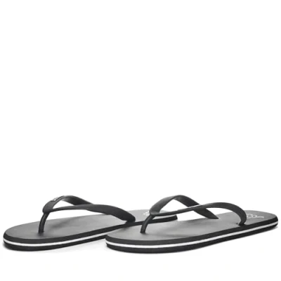 Image of Kappa Unisex Logo Moker Flip Flops, Black White Black, 5 UK