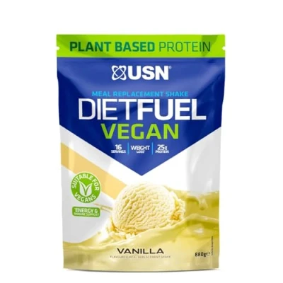 Image of USN Vegan Diet Fuel High Protein Plant Based Meal Replacement Shake Vanilla, 900g