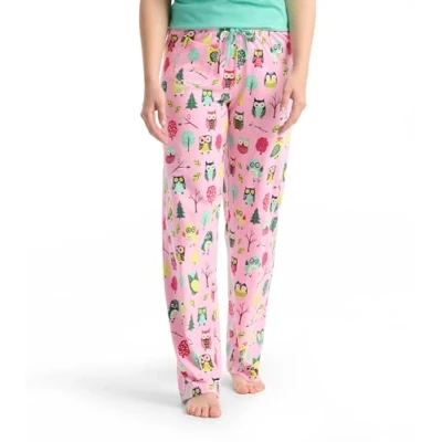 Image of Little Blue House Women&#039;s Jersey Pants Pyjama Bottoms Pajama, Owls, Medium