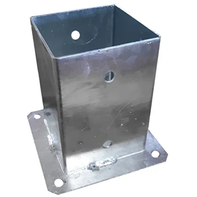 Image of Bolt Down Square Bracket for Pergola Posts Heavy Duty Hot Dip Galvanised Post Fence Foot Base Support Size: 100mm x 100m (4inch 4inch)